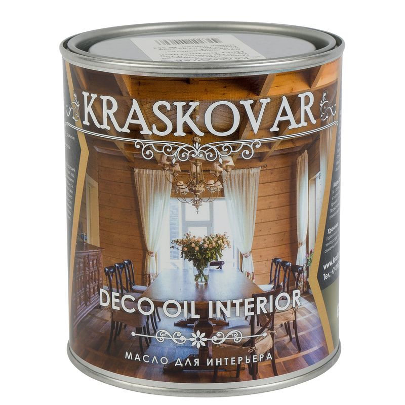 Масло для стен Kraskovar бесцветное полуматовое 0,75л