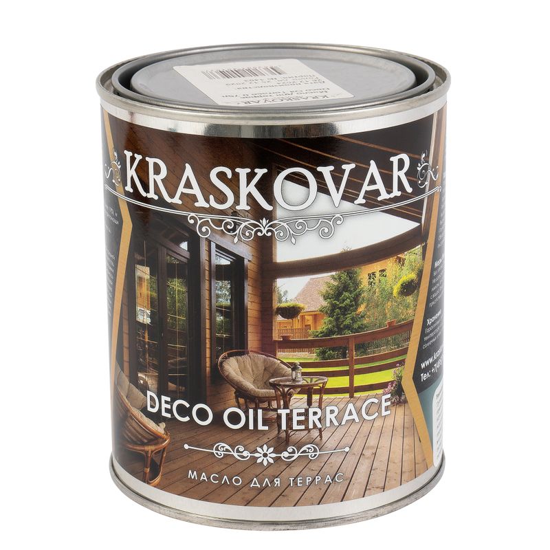 Масло для террас и садовой мебели Kraskovar палисандр шелковисто-матовое 0,75л