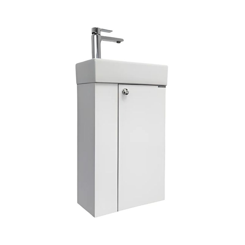 Тумба подвесная Comforty Асти-40 с раковиной Comforty 9140 белый