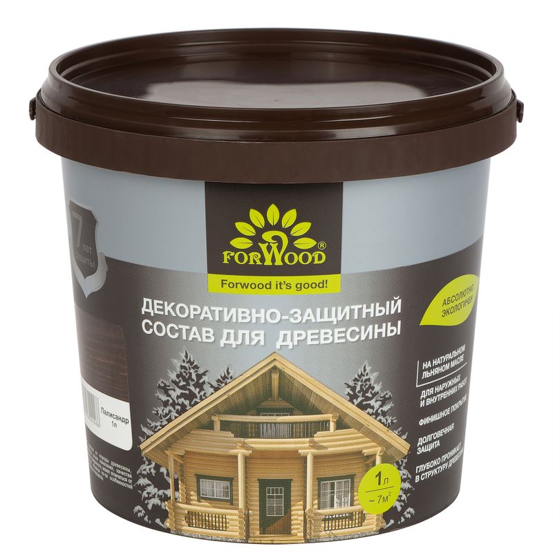Состав декоративно-защитный для древесины Forwood палисандр полуматовый 1л