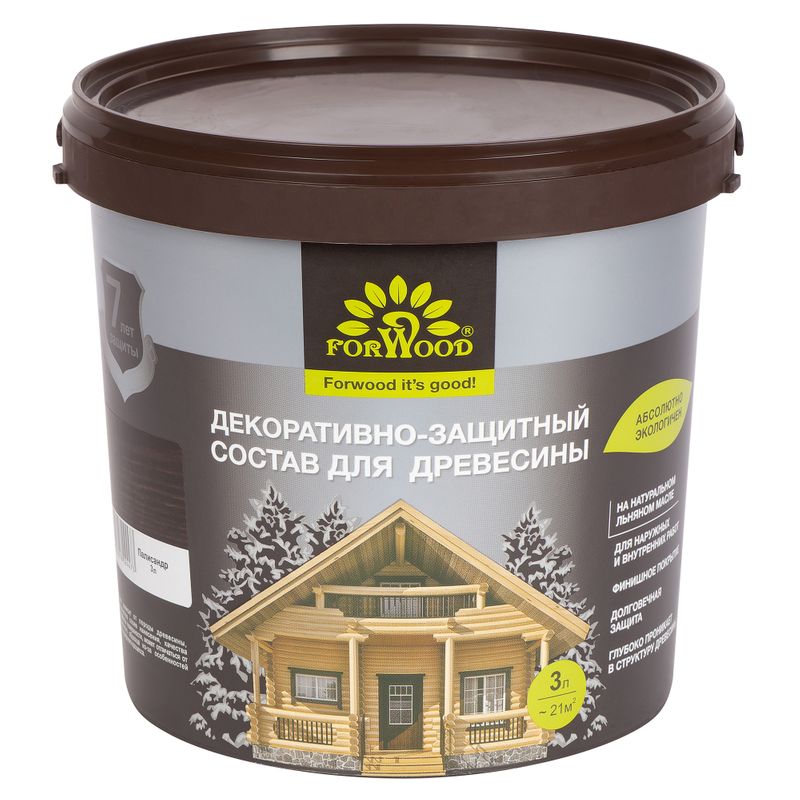 Состав декоративно-защитный для древесины Forwood палисандр полуматовый 3л