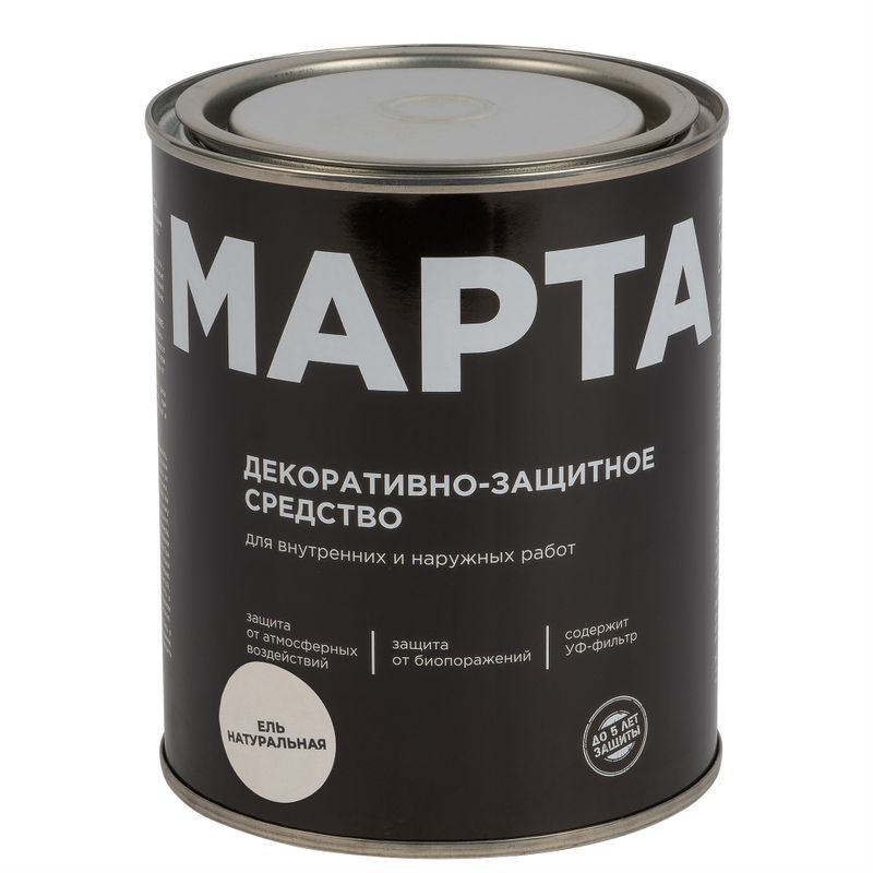 Декоративно-защитное средство для дерева Марта ель натуральная полуматовое 0,75л