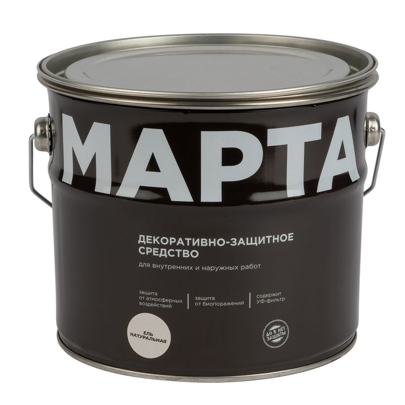 Декоративно-защитное средство для дерева Марта ель натуральная полуматовое 2,7л