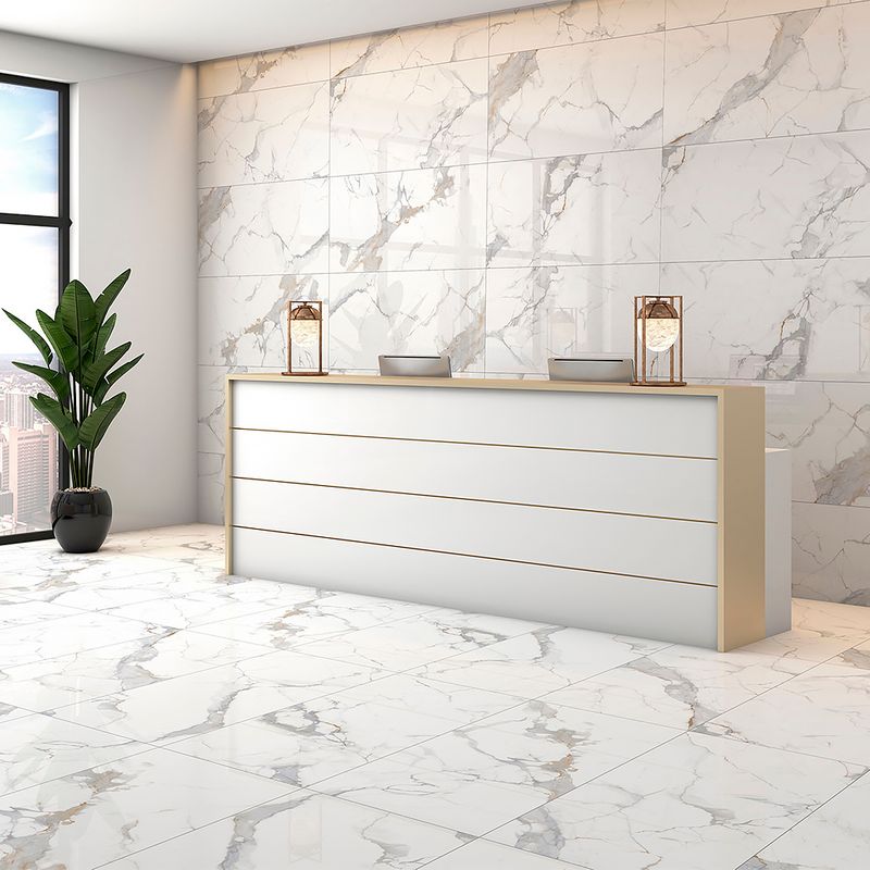 Керамогранит Global Tile Сalacatta Imperial 600х1200х8,5 мм белый полированный