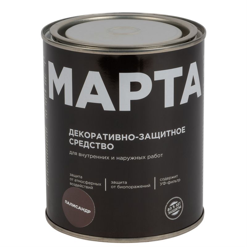 Декоративно-защитное средство для дерева Марта палисандр полуматовое 0,75л