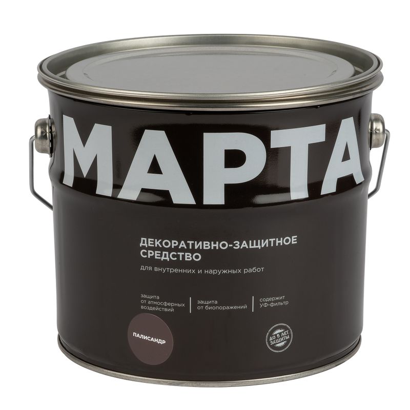 Декоративно-защитное средство для дерева Марта палисандр полуматовое 2,7л