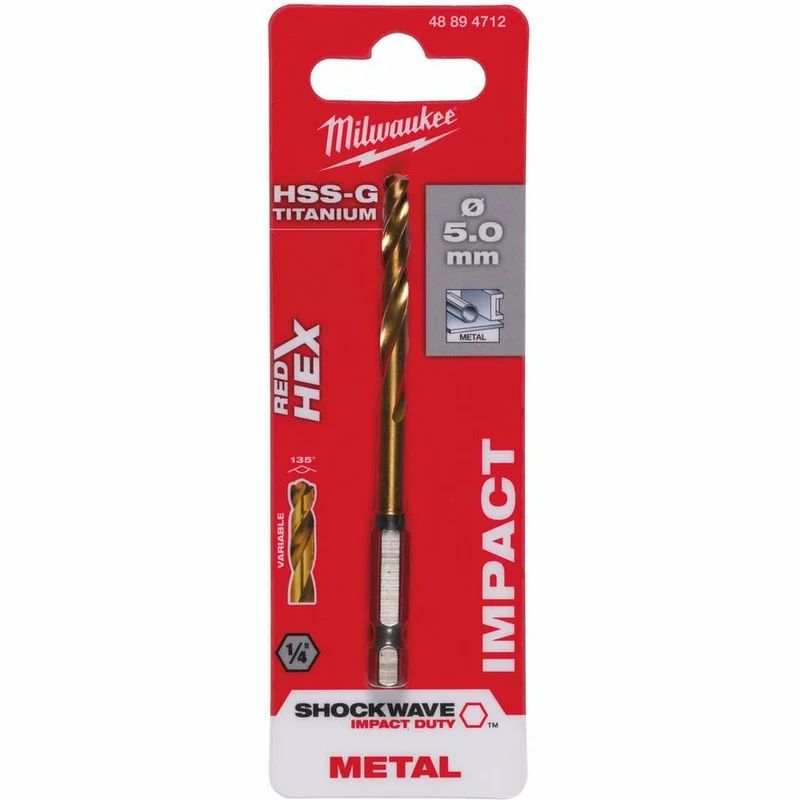 Сверло по металлу 5х93/46 мм RedHEX HSS-G TiN Milwaukee