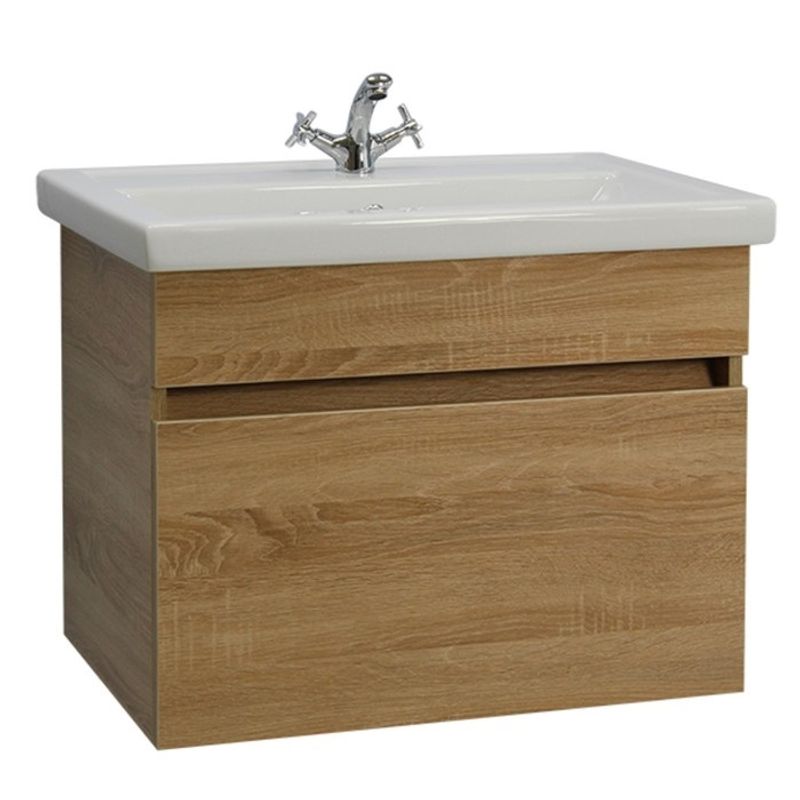 Тумба подвесная Lindis Фостер 60 с умывальником Фостер дуб сонома