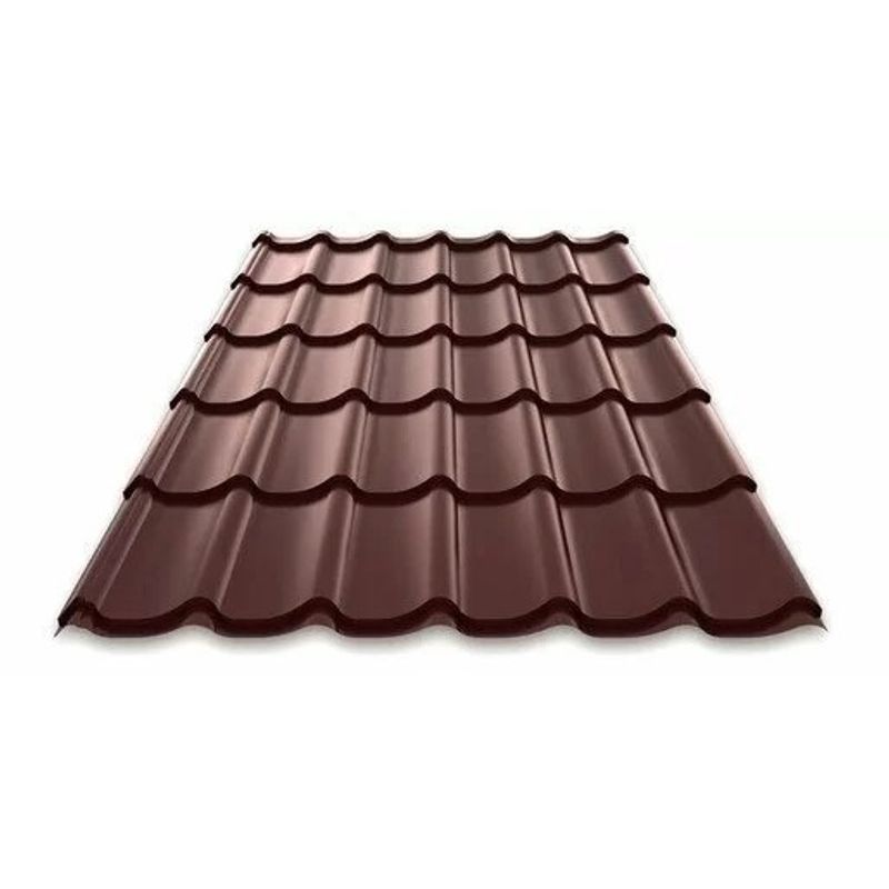 Металлочерепица Ламонтерра Монтеррей 0,99х1,19 м Norman MP-8017-0,5 мм коричневый шоколад