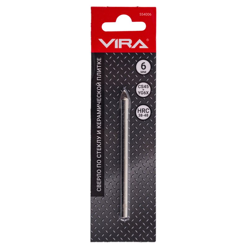 Сверло по стеклу и керамике 6 мм Vira