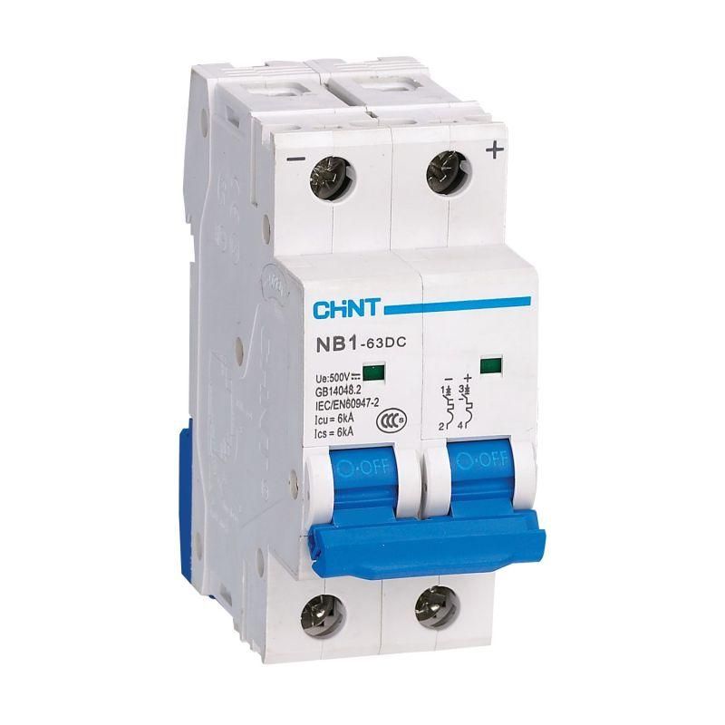 Выключатель автоматический двухполюсный C 10А 6кА NB1-63DC CHINT