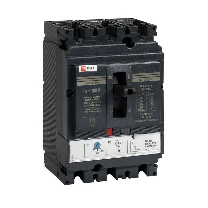 Выключатель автоматический трехполюсный 160/100А 36кА Compact NS PROxima EKF
