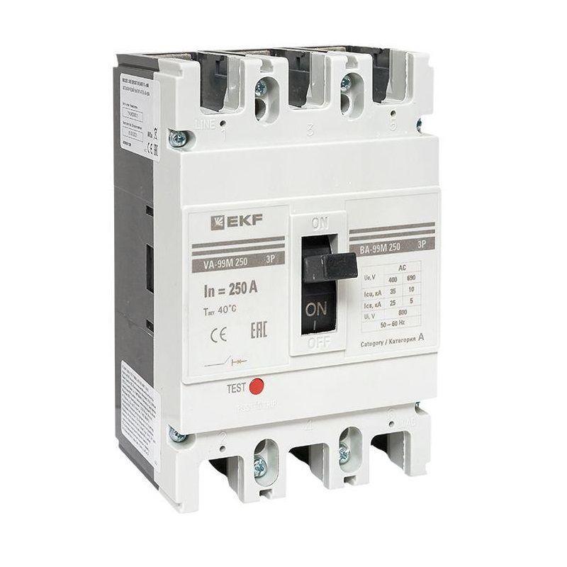 Выключатель автоматический трехполюсный 250/250А 35кА PROxima EKF