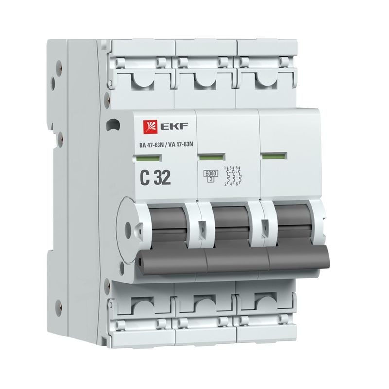 Выключатель автоматический трехполюсный C 32А 6кА PROxima EKF