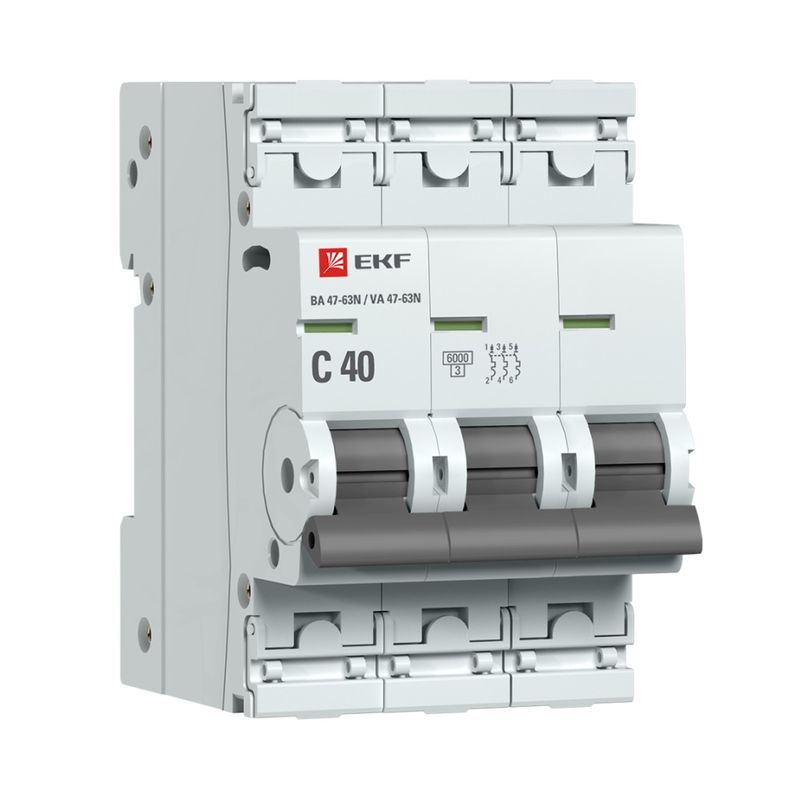 Выключатель автоматический трехполюсный C 40А 6кА PROxima EKF