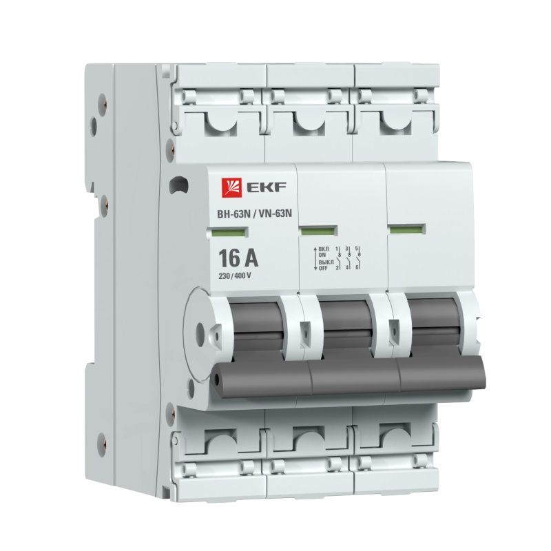 Выключатель нагрузки трехполюсный 16А ВН-63N PROxima EKF