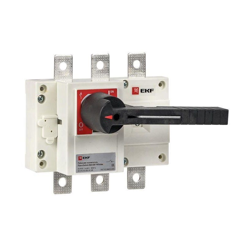 Рубильник-выключатель трехполюсный PowerSwitch 250А с рукояткой PROxima EKF