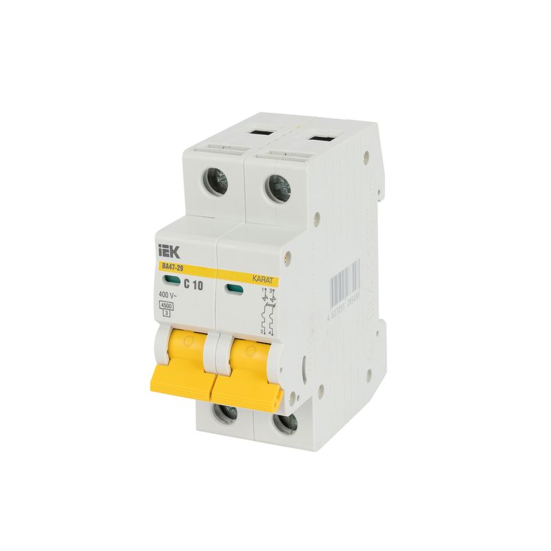 Выключатель автоматический двухполюсный C 10А 4.5кА IEK