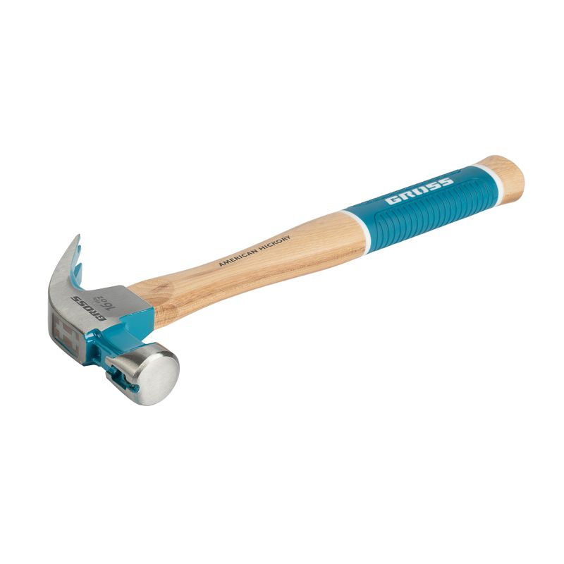 Молоток-гвоздодёр 450 гр с обрезиненной рукояткой c магнитом Gross