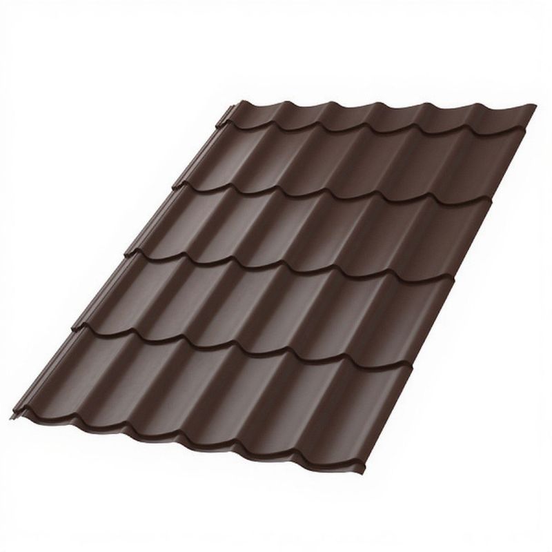 Лист кровельный Ламонтерра Монтеррей 5,00х1,19 (ПЭ-8017-0,45 мм) коричневый шоколад