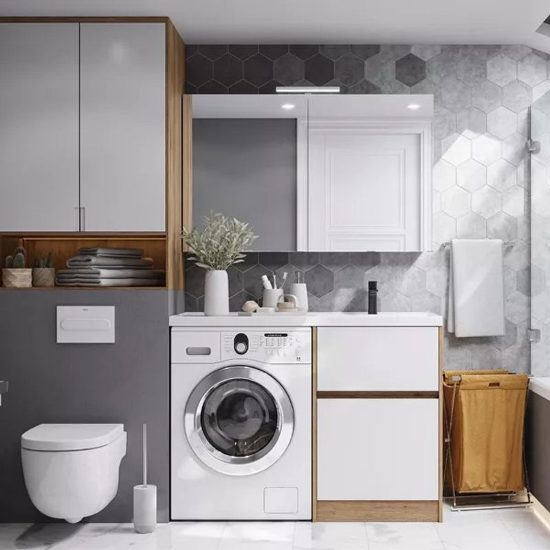 Зеркало шкаф Акватон Лондри 120 белый глянцевый