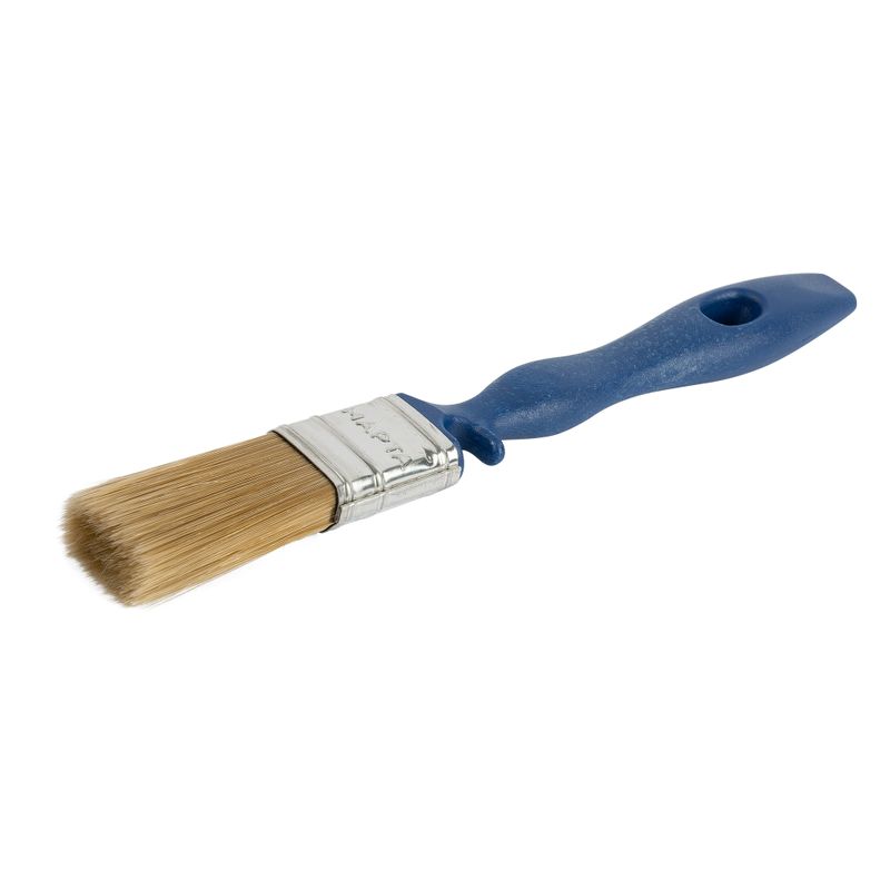 Кисть 25мм для лаков искусственная щетина, пластиковая ручка Марта