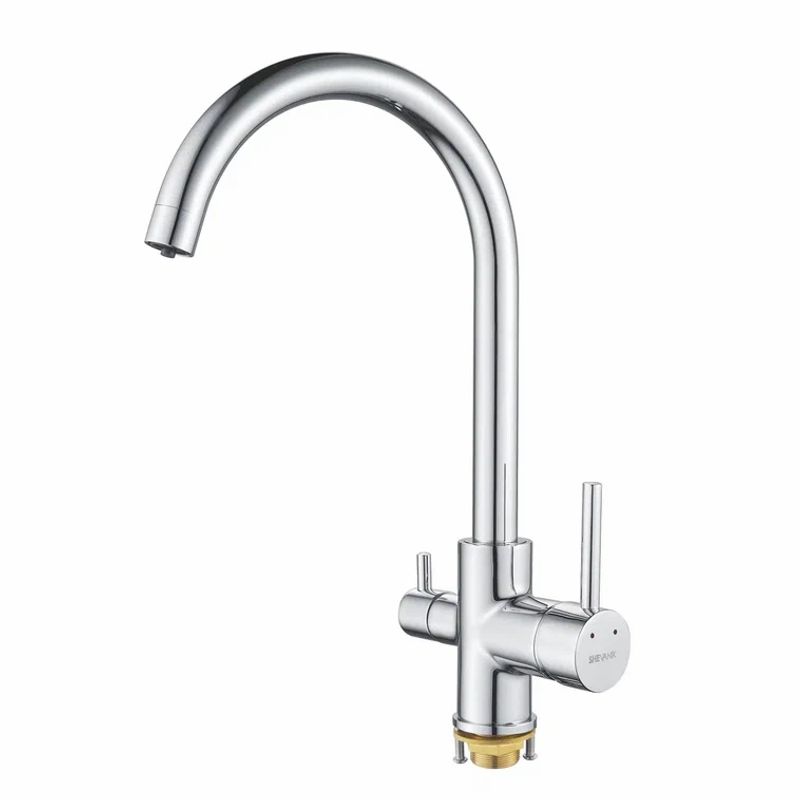 Смеситель для кухни с подлючением к фильтру Shevanik хром S128