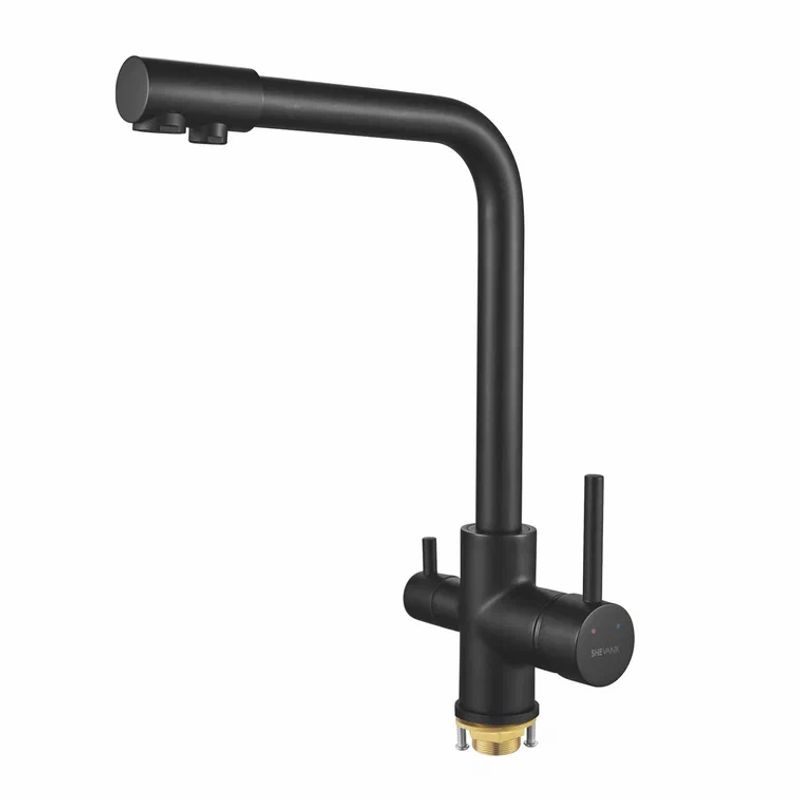 Смеситель для кухни с подлючением к фильтру Shevanik черный S328H