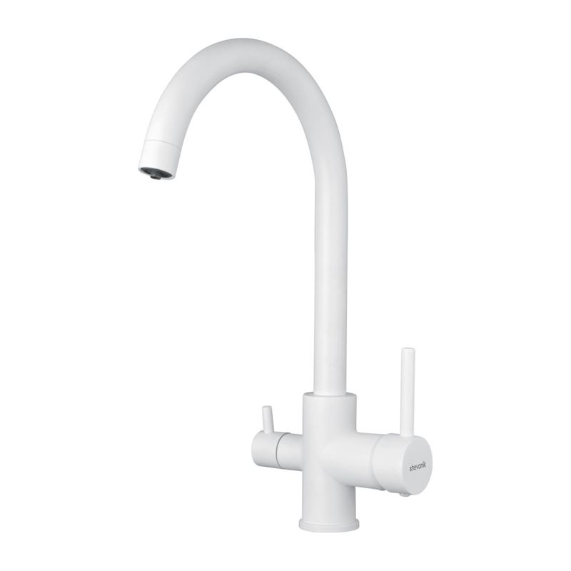 Смеситель для кухни с подлючением к фильтру Shevanik белый S128C