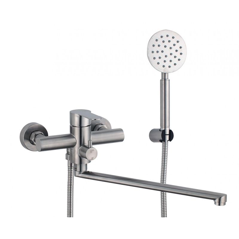 Смеситель для ванны Fmark с лейкой и шлангом сатин FS8224