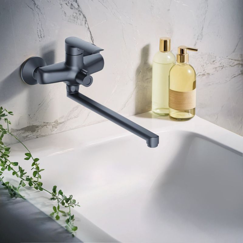 Смеситель для ванны Esko с лейкой и шлангом черный BRS31B