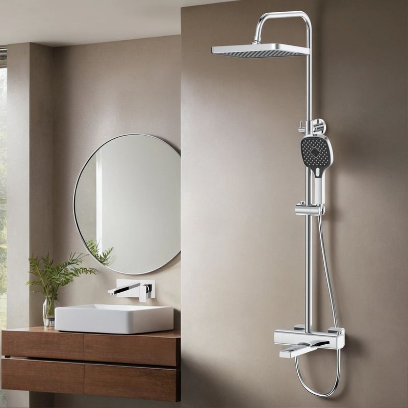 Душевая система с тропическим душем с термостатом Esko Mistral хром