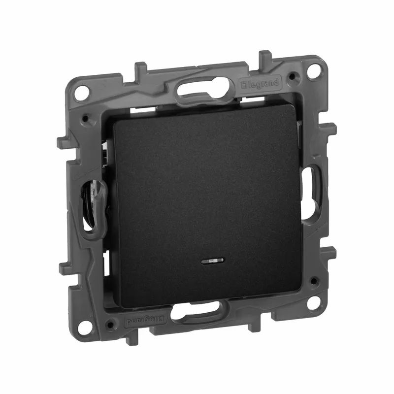 Механизм выключателя одноклавишный с подсветкой Etika антрацит IP20 Legrand