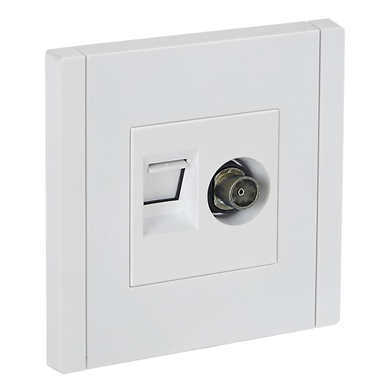 Розетка ТВ+RJ45 5E Forte&Piano белая IP20 IEK