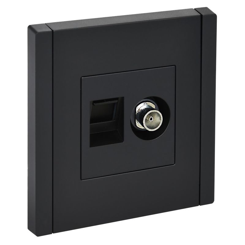 Розетка ТВ+RJ45 6Е Forte&Piano черная IP20 IEK