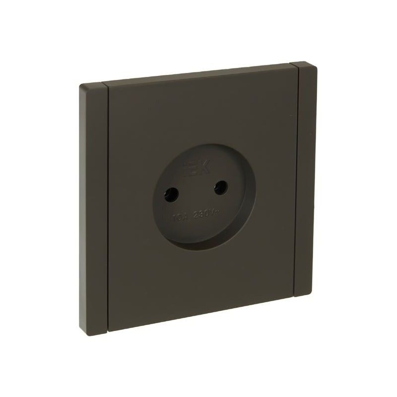 Розетка одноместная без заземления Forte&Piano серая IP20 IEK