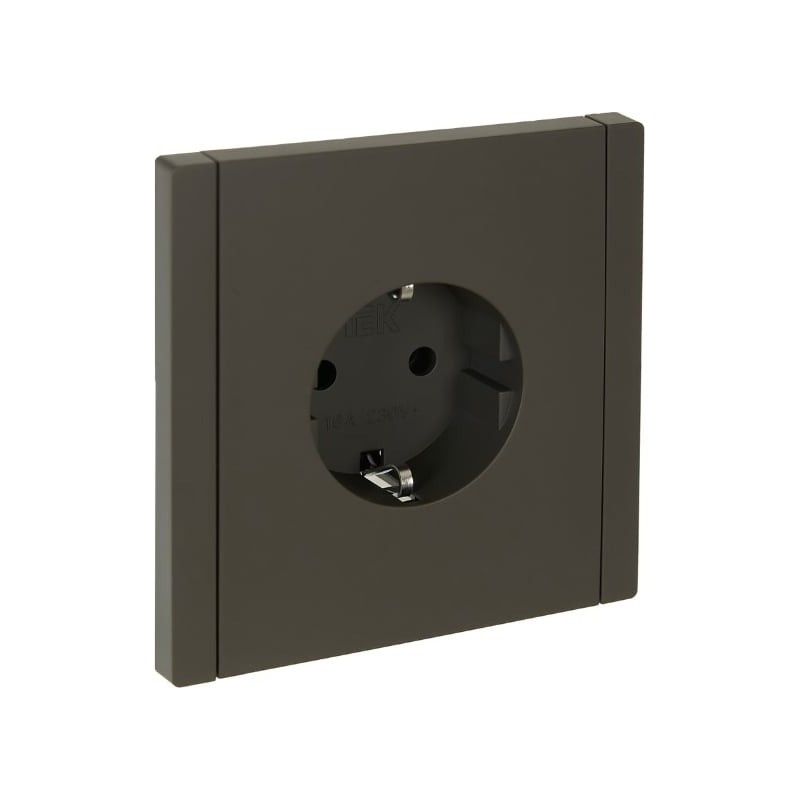 Розетка одноместная с заземлением Forte&Piano серая IP20 IEK