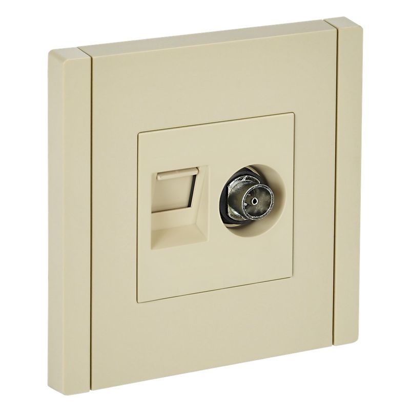 Розетка ТВ+RJ45 5E Forte&Piano ваниль IP20 IEK