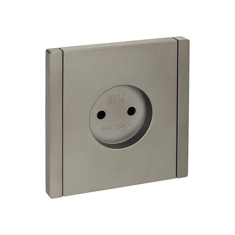 Розетка одноместная без заземления Forte&Piano сталь IP20 IEK