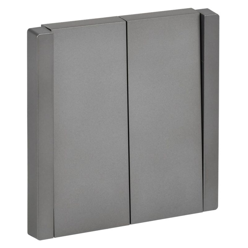 Переключатель проходной двухклавишный Forte&Piano сталь IP20 IEK