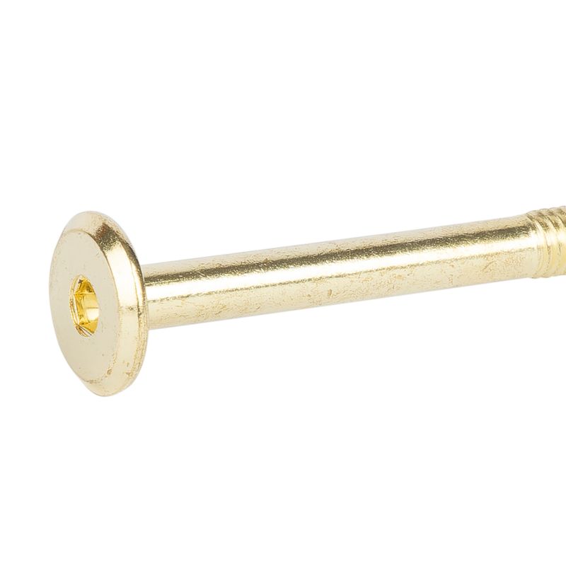 Винт мебельный плоский М6x80 мм латунированный