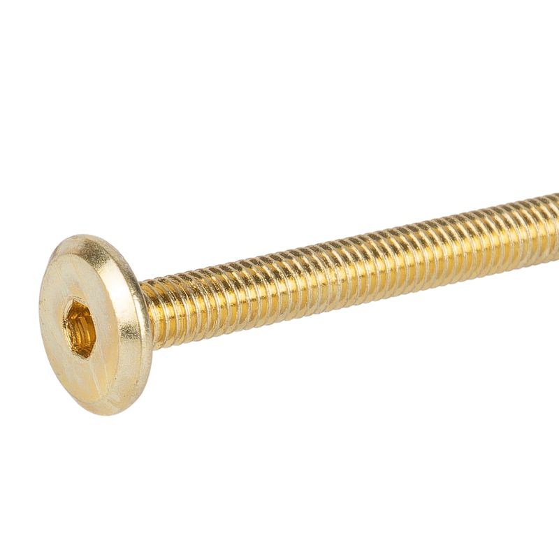 Винт мебельный плоский М6x90 мм латунированный