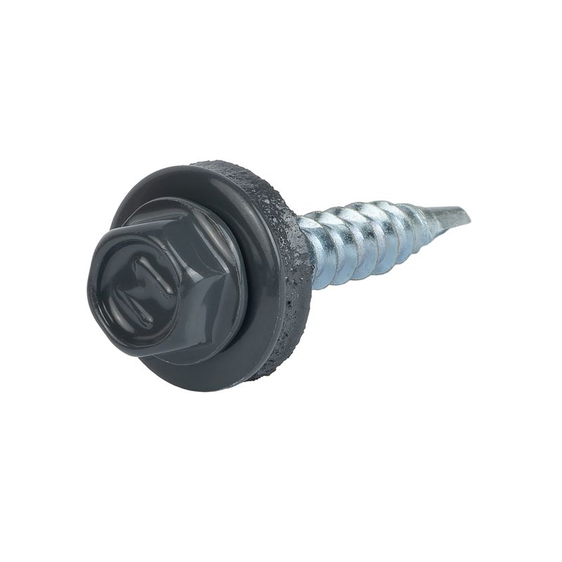 Саморез кровельный 4,8х29мм серый графит (RAL 7024) 250шт Daxmer