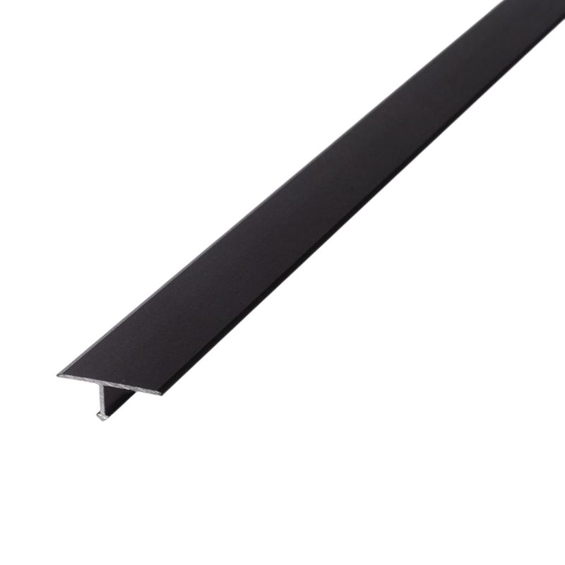Порожек Т-образный разносторонний 23х900 мм ножка 8 мм чёрный Русский профиль