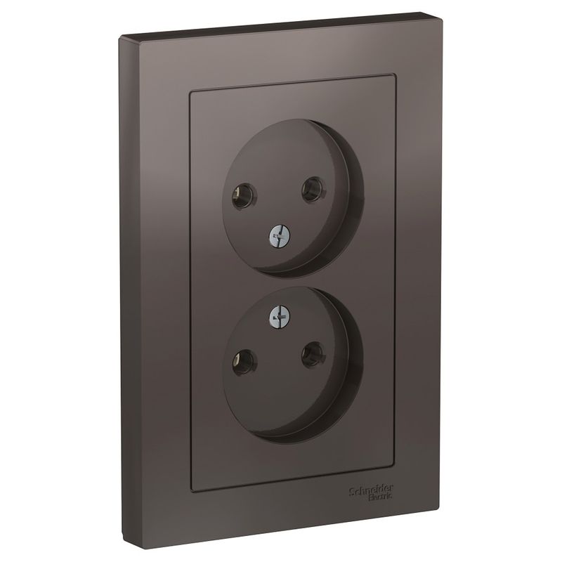 Розетка двухместная без заземления AtlasDesign мокко IP20 Systeme Electric