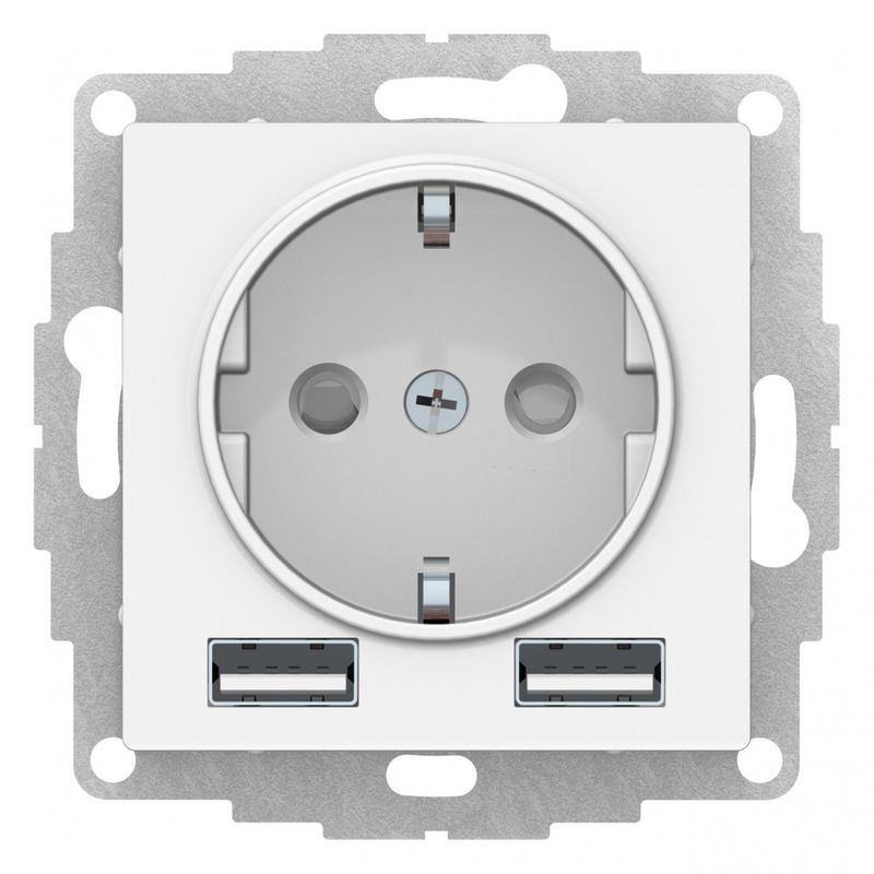 Механизм розетки с USB-2шт AtlasDesign лотос IP20 Systeme Electric