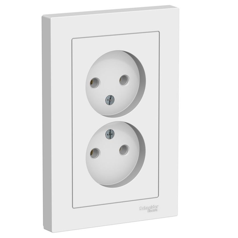 Розетка двухместная без заземления AtlasDesign лотос IP20 Systeme Electric