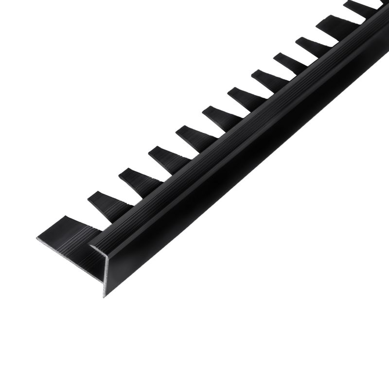 Закладка торцевая для плитки 11 мм 2,7 м черный алюминий Русский Профиль