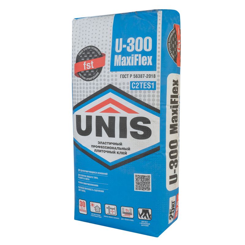 Клей для плитки Unis MaxiFlex U-300 C2TE S1 25 кг | Строительные материалы