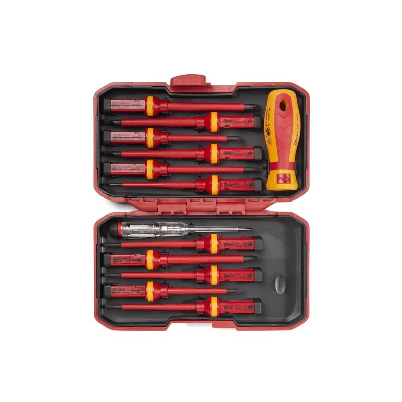 Отвертка со сменными стержнями диэлектрическая КВТ 13 предметов 1000 В 